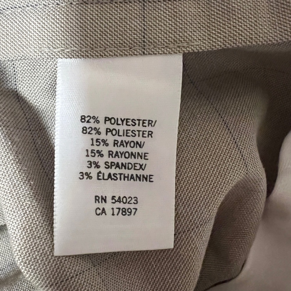 Banana Republic Martin Fit Pants Womens 8 Tan Plaid Career Straight Leg Stretch - Picture 4 of 6